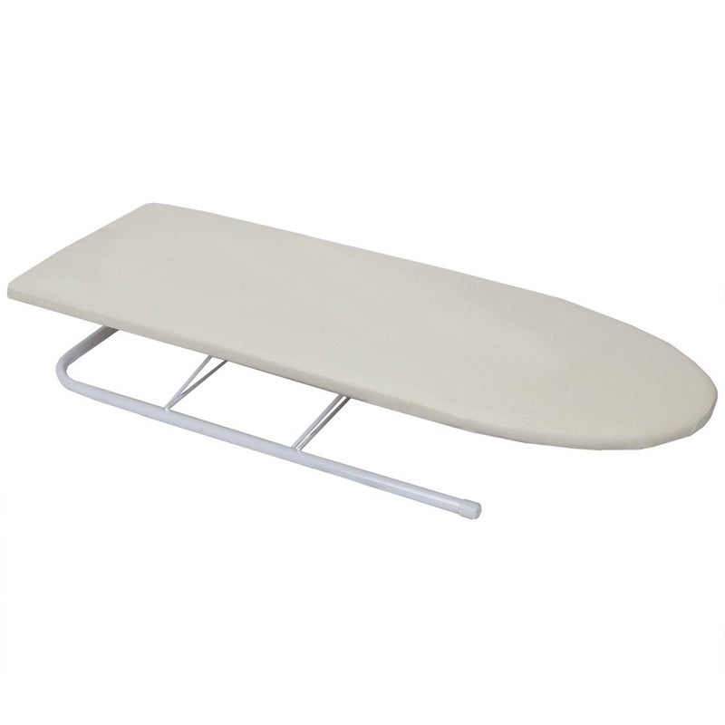 Sunbeam Home Basics Tabletop Convenient & Portable Ironing Board with Folding Legs and Iron Rest 12x32, Beige - Image 4